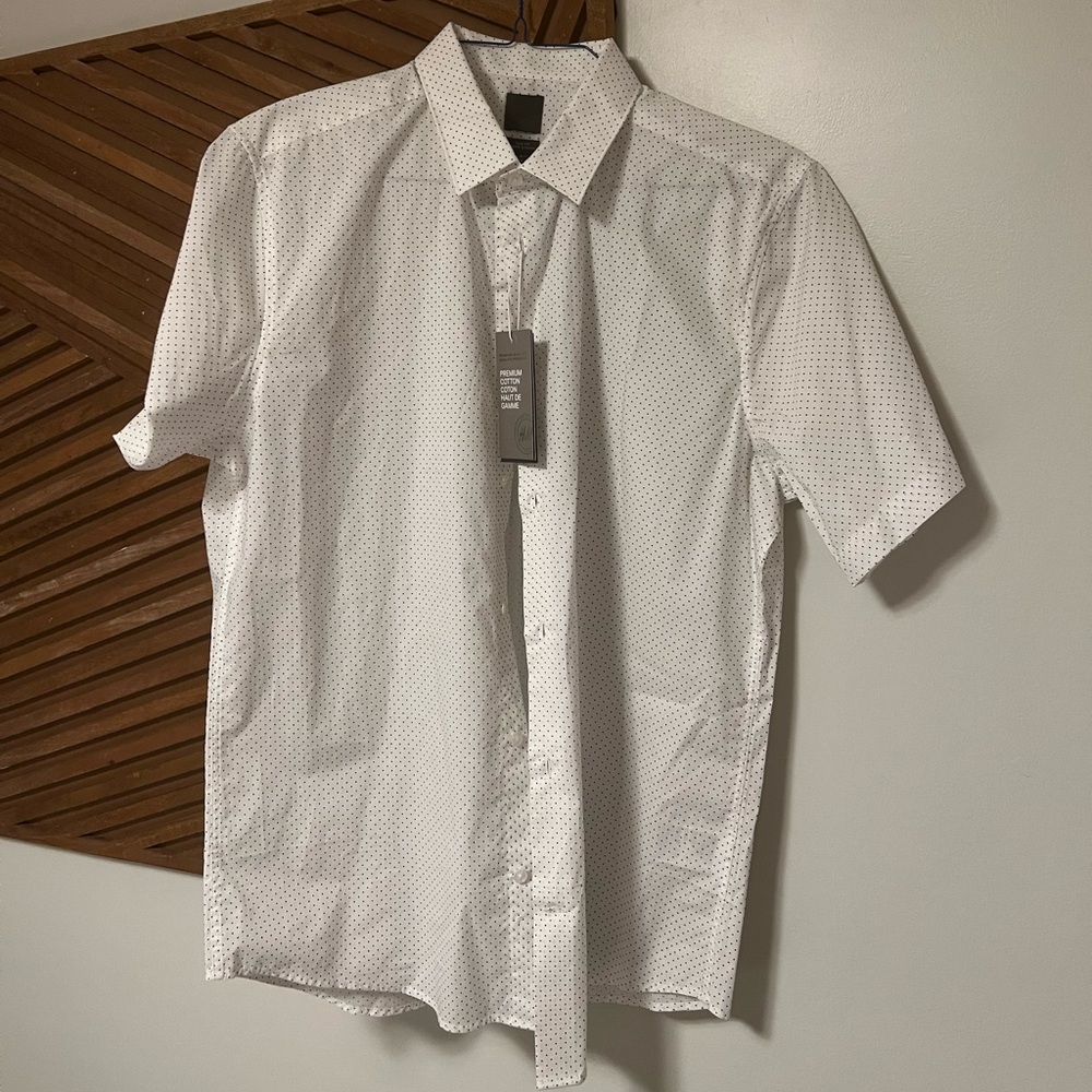 H&M Mens Casual Button Up Short Sleeve Shirt